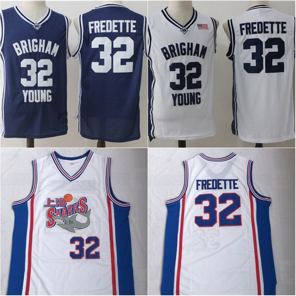 #32 Jimmer Fredette Brigham Young Jersey High Quality Fredette BYU University Jersey Stitched Shanghai Sharks Basketball Jerseys