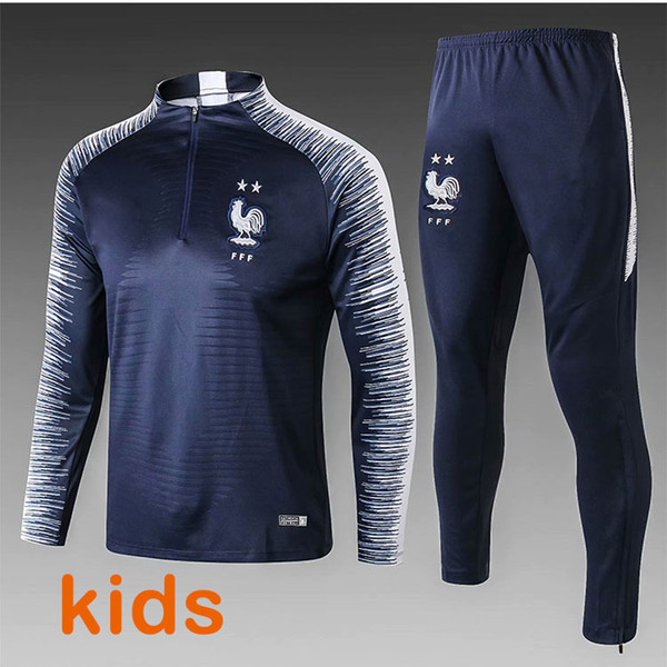 2 Stars Maillot de Foot kids survetement Home jerseys football jogging Equipe de france new long sleeve soccer tracksuit training track suit