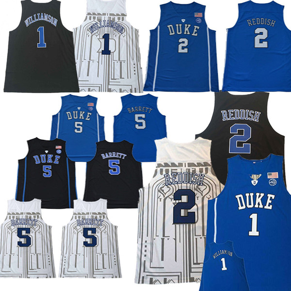 The New NCAA Duke Blue Devils 1 Zion Williamson 5 RJ Barrett 2 Cam Reddish youth College Basketball Jerseys cheap and fine