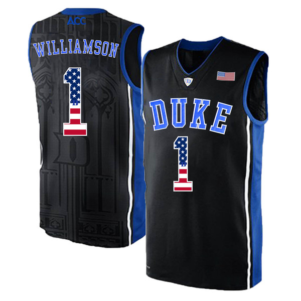 Mens Zion Williamson Jersey Custom Duke Blue Devils College Basketball Jerseys Fashion USA Flag High Quality Stitched Size S-2XL