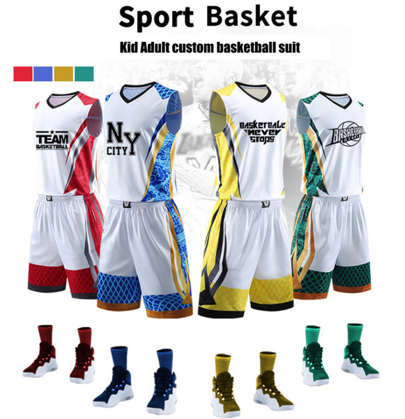 Cool New basketball Uniforms custom kids male adult ball suit basketball training match jerseys customized wholesale printed Numbers