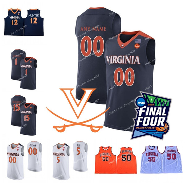 Virginia Cavaliers 2019 Final Four Basketball 2 Braxton Key 25 Mamadi Diakite 30 Jay Huff 33 Jack Salt 50 Ralph UVA Sampson Jerseys