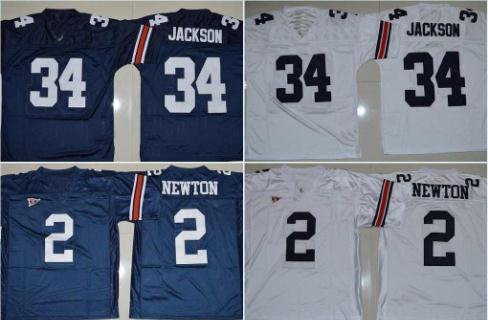 #34 Bo Jackson #2 Cam Newton Navy Blue White Color Auburn College Football Jerseys 2018 New Style Stitched Jersey Free Shipping