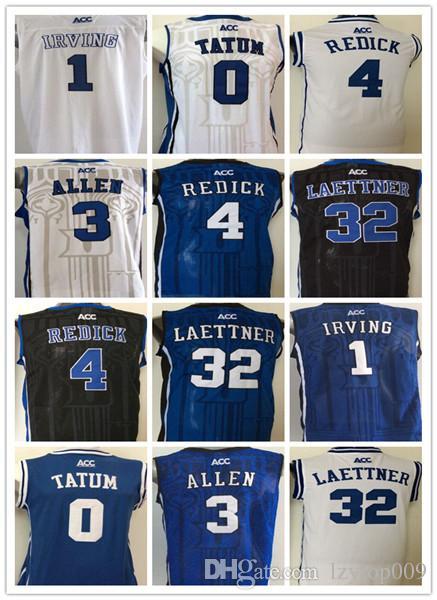 Duke Blue Devils #3 Grayson Allen 4 JJ Redick 0 Jayson Tatum 1 Kyrie Irving royal white round collar College Basketball Jerseys