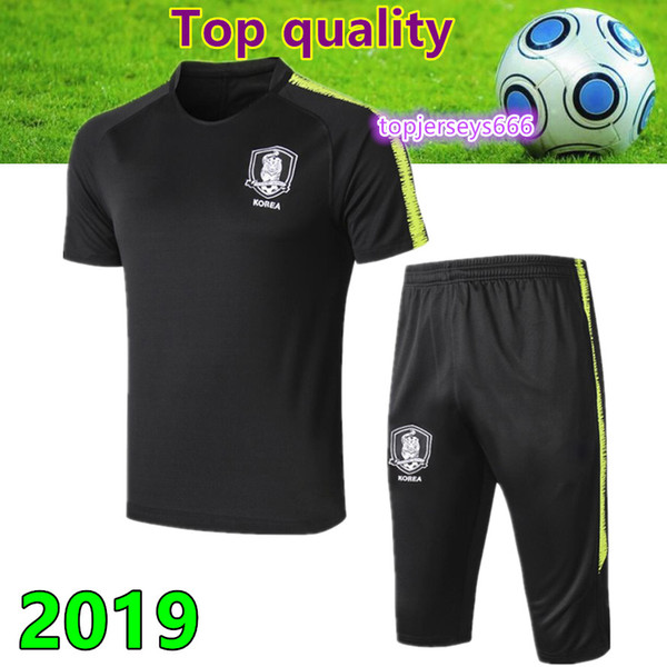 Top quality Korea soccer short sleeve 3/4 pants training shirt 2019 korea son football short sleeve 3/4 pants