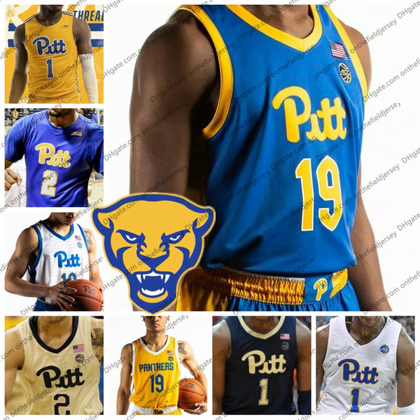 Custom Pittsburgh Panthers New Branding Basketball Jersey Any Name Number 1 Xavier Johnson 2 Trey McGowens 4 Jared Wilson-Frame PITT S-4XL