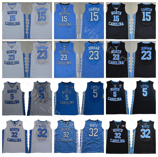 North Carolina Tar Heels College Vince Carter Jersey 15 Michael 23 Luke Maye 32 Nassir Little Basketball Jerseys 5 Black Blue White