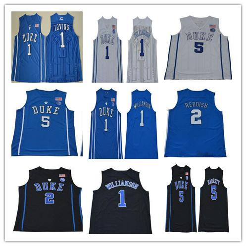 Men's 2019 College Duke Blue Devils 1 Zion Williamson 5 RJ Barrett 2 Cameron Reddish Kyrie Irving 35 Bagley III Ncaa Basketball Jersey Cheap