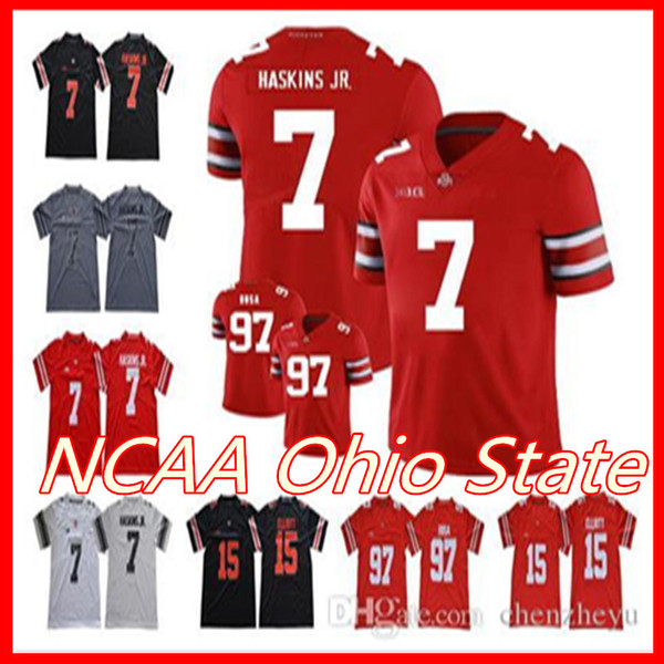 2019 NCAA Ohio State Jersey Buckeyes 1 Justin Fields 7 Dwayne Haskins Jr. 97 Nick Bosa 15 Ezekiel Elliott College Football Jerseys