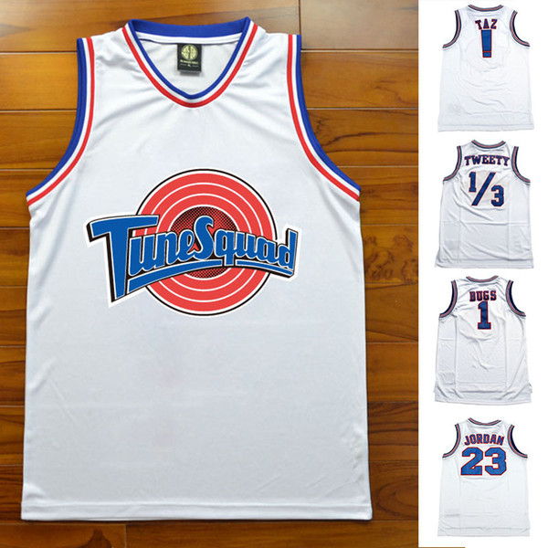 #23 Space Jam Looney Tunes 1 Bugs Bunny 10 Lola Bunny 2 Daffy Duck Taz ! Tweety Bird Bill Murray James Stiched Jerseys