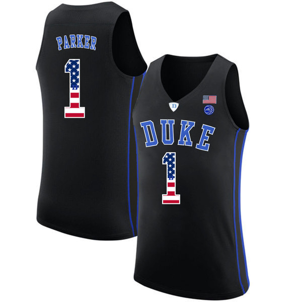 Mens Jabari Parker Jersey Custom Duke Blue Devils College Basketball Jerseys Fashion USA Flag High Quality Stitched Size S-2XL