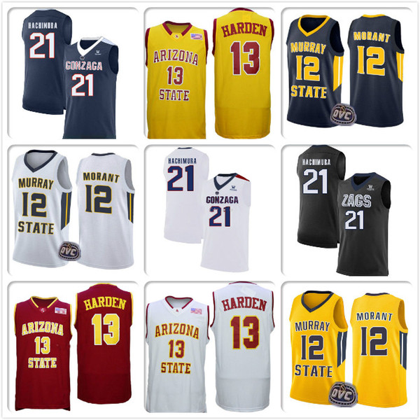 NCAA 21 Rui Hachimura Gonzaga Bulldogs College Jersey 13 James Harden Jerseys Arizona State Sun Devils Stitched Jerseys