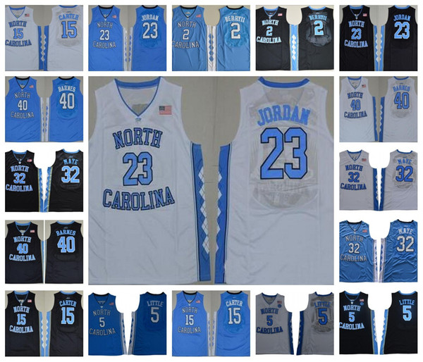 NCAA UNC North Carolina Tar Heels Michael Vince Carter 5 Nassir Little 32 Luke Maye Berry Barnes Baslketball Jersey Top Stitched