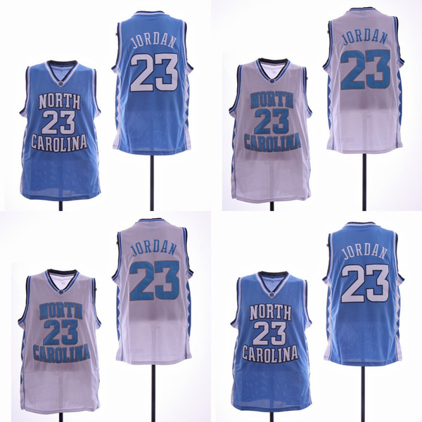 NCAA North Carolina Tar Heels 23 Michael Jersey College Basketball Jerseys Men White Blue Free Shipping