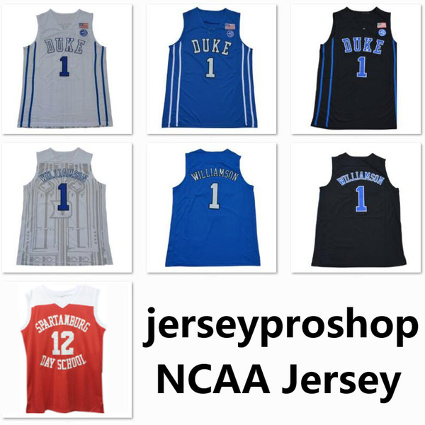 New Spartanburg Day School #12 Zion Williamson jerseys Duke college #1 embroidered basketball jerseys University jersey proshop