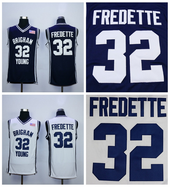 Cheap Brigham Young Cougars Jimmer Fredette College Basketball Jersey Navy Blue Jimmer Fredette #32 Shanghai University Stitched Jerseys