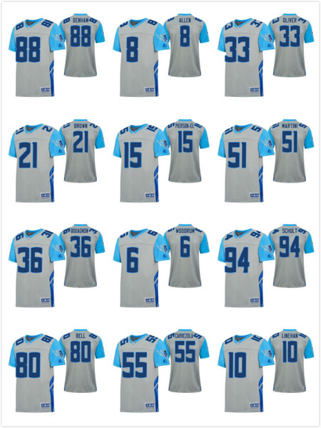 AAF Salt Lake Stallions #80 #8 #88 #33 #21 #15 #51 #36 #6 #94 #10 #55 Bell Gray Football Game Grey Jersey