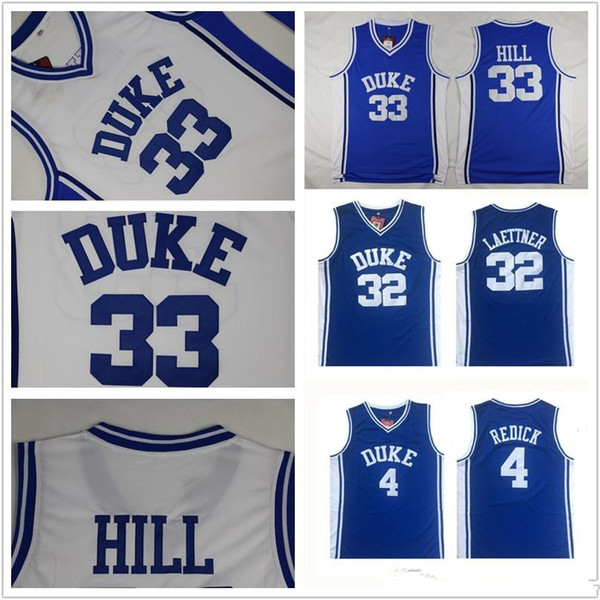 Duke Blue Devils Jersey 4 JJ Redick 32 Christian Laettner 33 Grant Hill blue white All Stitched NCAA Basketball jerseys Cheap size S-XXXL