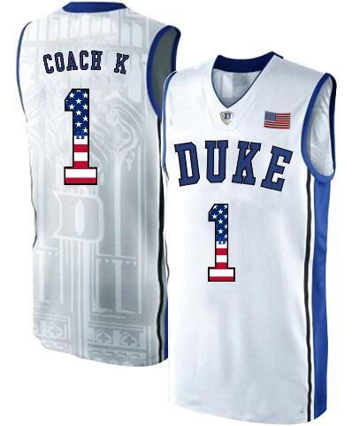 1 COACH K College Basketball Wears,MEN 34 CARTER JR. 3 JONES 5 HOOD 35 BAGLEY III 2 COOK 4 REDICK 15 OKAFOR Basketball fan shop online store