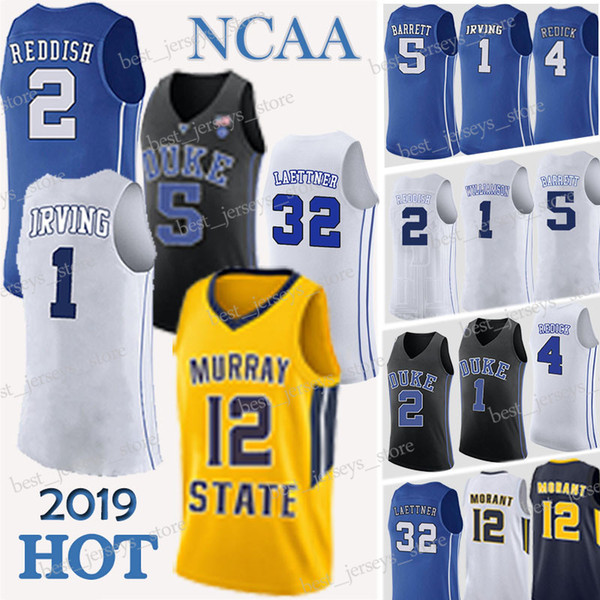 NCAA Duke 1 Zion Williamson 12 Ja Morant University jerseys 2 Cam Reddish Best selling Jersey 2019