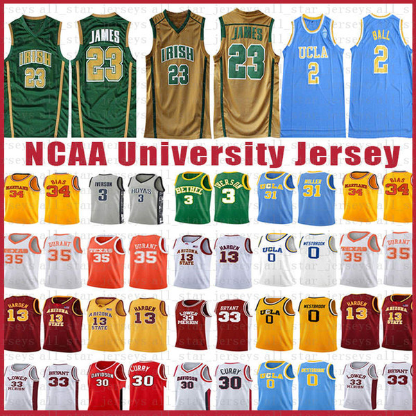 NCAA LeBron 23 James Jersey Lonzo 2 Ball Kyle 0 Kuzma Brandon 14 Ingram 8 Kobe 24 Bryant Magician Earvin 32 Johnson College Basketball Men