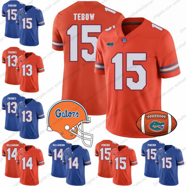 Florida Gators 2018 NEW BRAND JUMP #13 Feleipe Franks 14 Chris Williamson 15 Eddy Pineiro 15 Tim Tebow NCAA College Football Jerseys S-3XL