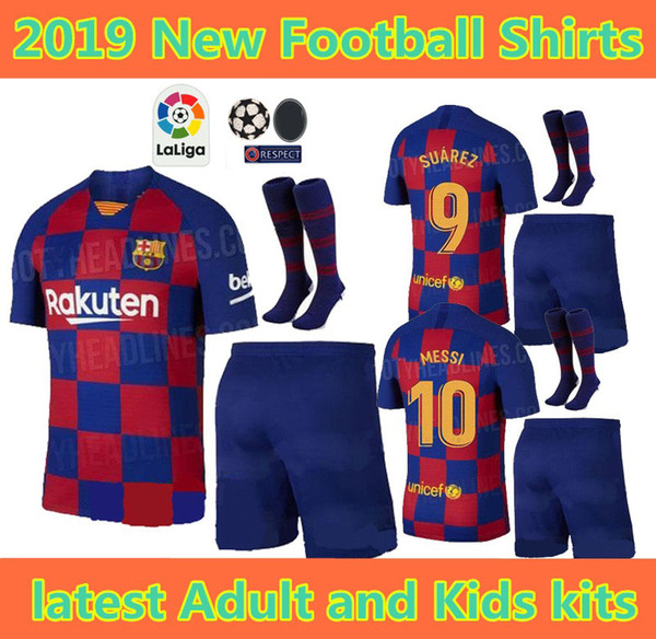 19 20 Adult and Kids BARCELONA SOCCER JERSEYS HOME MESSI 2019 2020 COUTINHO VIDAL A .INIESTA SUAREZ O. DEMBELE football shirts