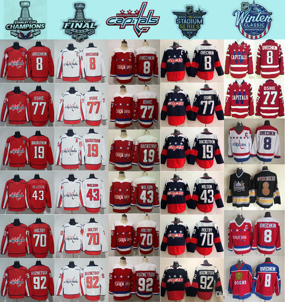 2018 Stadium Series Washington Capitals 8 Alex Ovechkin 77 TJ Oshie Evgeny Kuznetsov Backstrom Holtby Wilson Winter Classic Hockey Jerseys