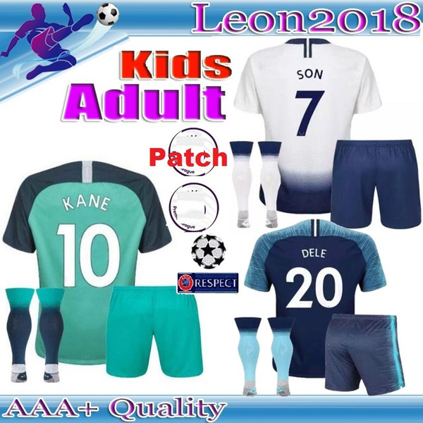 Adult KANE spurs Soccer Jersey 2019 LUCAS ERIKSEN DELE SON jersey 18 19 Football kit shirt Men and KIDS KIT SET tottenham