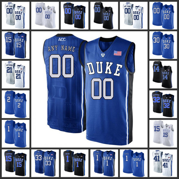 Custom Duke Blue Devils Basketball Jerseys Mens Home Road Away white black blue 2019 Stitched College duke blue devils basketball Jersey