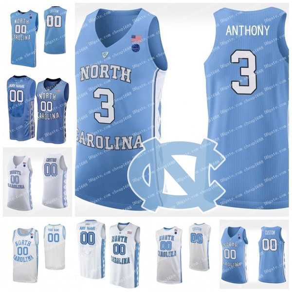 2019 NEW North Carolina Tar Heels #3 Cole Anthony 5 Armando Bacot Nassir Little 2 Coby White Custom Any Number Name UNC Jersey