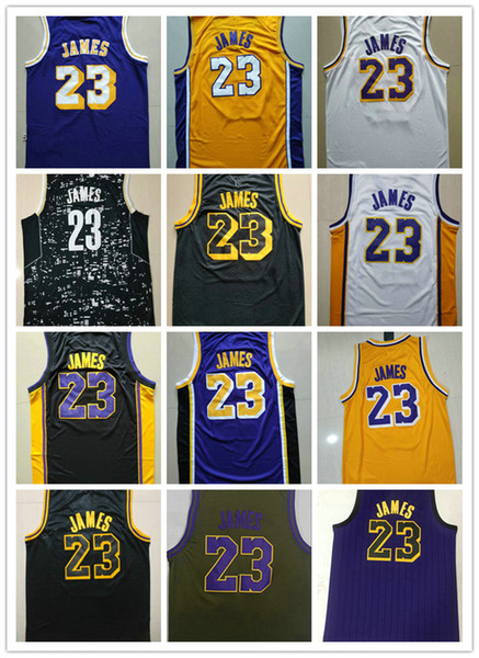 Good Quality Men's Basketball Jersey Los Angels Lakers 23 LeBron James Jerseys All Stitched Logo Classic Yellow Color James Jersey