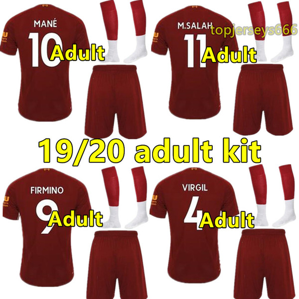 Adult 2019 2020 football kits maillot de foot men soccer jersey kit football kits 19 20 camiseta de fútbol set