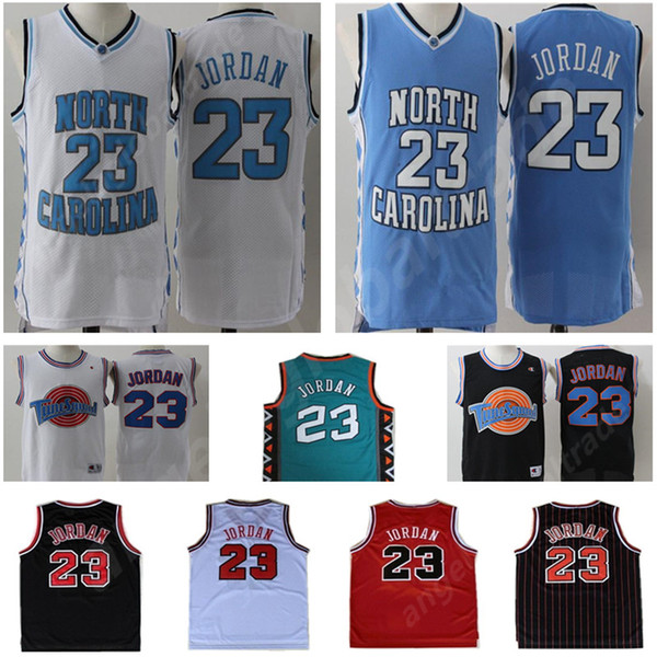 Men's 23 Michael Jerseys Space Jam Tune Squad NCAA North Carolina Tar Heels Jerseys Basketball Jerseys