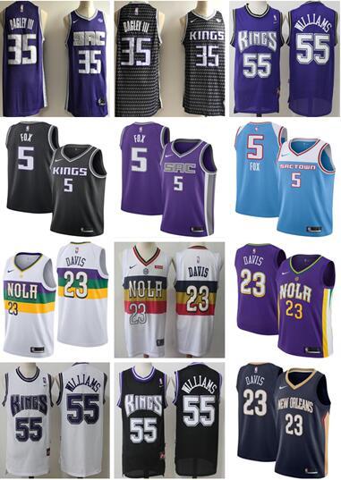 New orleans# Anthony 23 Davis DeAaron 5 Fox Marvin 35 Bagley III Sacramento jersey Jason 55 Williams Basketball Jerseys