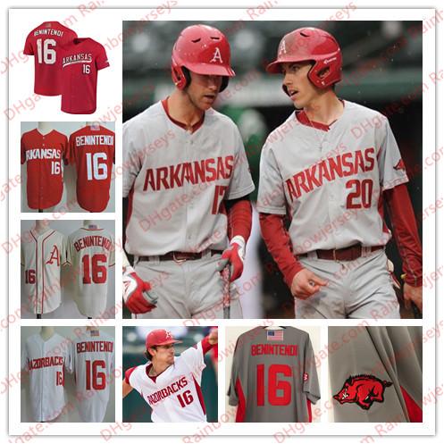 Custom Arkansas Razorbacks #11 Logan Forsythe 29 Dallas Keuchel 15 Casey Martin 18 Heston Kjerst College Baseball Jersey