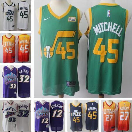 men Utah new Donovan 45 Mitchell jerseys Rudy 27 Gobert jersey Ricky 3 Rubio Joe 2 Ingles 2018 Men Karl 32 Malone John 12 Stockton