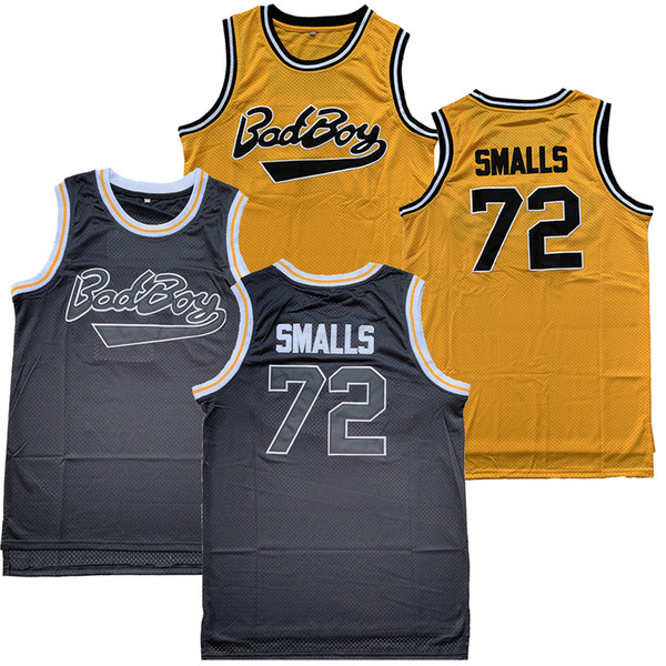 BadBoy #72 Biggie Smalls Movie Notorious Big Basketball Jersey Movie Jersey Yellow Men Black Free Shipping