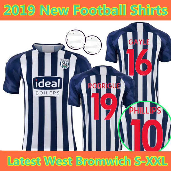 2019-2020 West Bromwich soccer jerseys Albion 19 20 home #16 Gayle #19 Rodriguez #10 Phillips #8 Livermore camisetas football jersey shirs