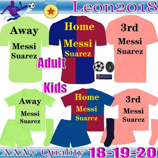 Adult kids kit 2019 BARcelona MESSI SUAREZ Soccer Jerseys COUTINHO PIQUE Home Away 3rd Mens Football Shirts 19 20 youth RAKITIC jersey