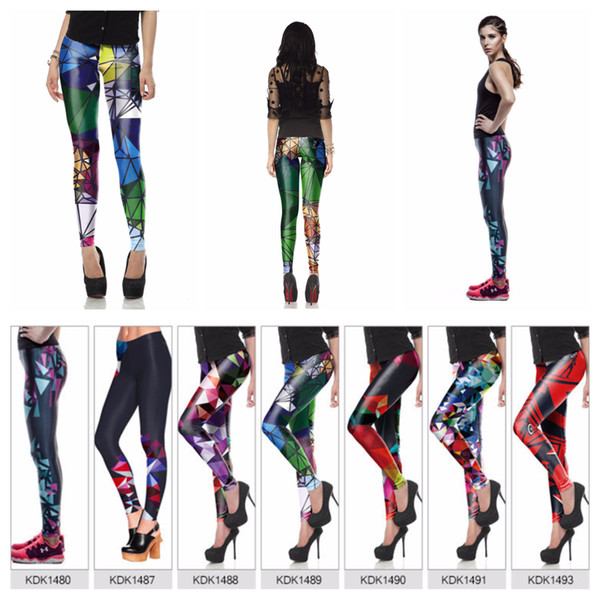 Fashion Women's Legging Girls Tight Pants Printing Skinny Pencil Trousers Yoga Fitness Colorful Leggings 7 Style Polyester