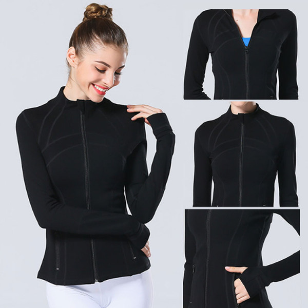 Sports Yoga Zipper Coat Long Sleeve Fitness Gym Tops Running Shirt Sweatshirts Workout Coats Jacket For Women