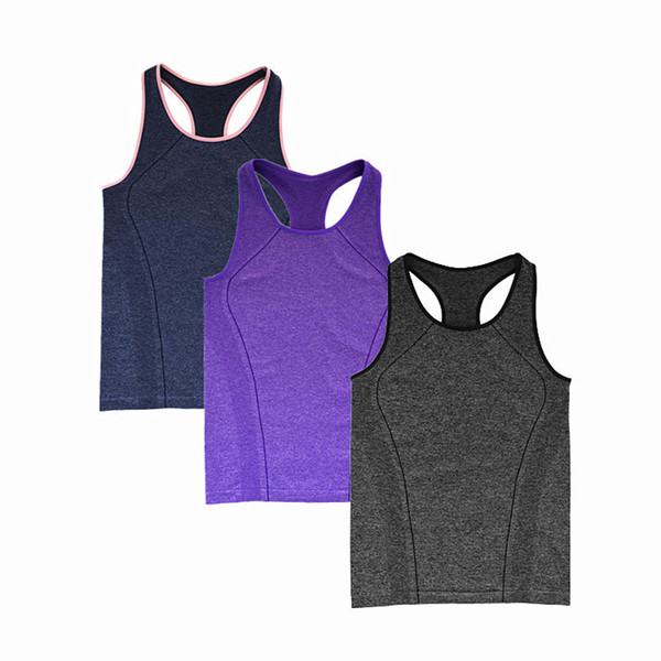 Women Sports Yoga Outfits Solid Breathable Sleeveless Running Vest T-shirts Quick Drying Fashion Fitness Clothes Designer Summer