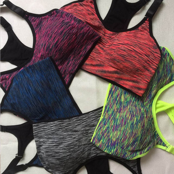 Sports Sling Yoga Vest Women Fashion Shockproof Hasp Breast Pad Bra Running Fitness Double Shoulder Strap Quick Drying Underwear