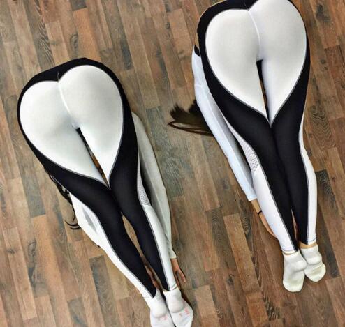 Heart Yoga Pants Women Fitness Sexy Hips Push Up Leggings Mesh Sport Running Tight Pants Women Fitness Slim Gym Leggings