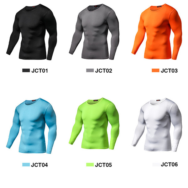 New arrival Quick Dry Compression Shirt Long Sleeves Training tshirt Summer Fitness Clothing Solid Color Bodybuild Gym Crossfit