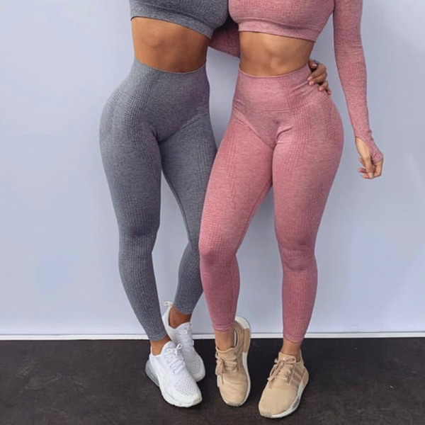 Women Vital Seamless Leggings Tummy Control Squant Gym Legging Stretchy Athletic Sport Leggings Ribbed High Waisted Yoga Pants