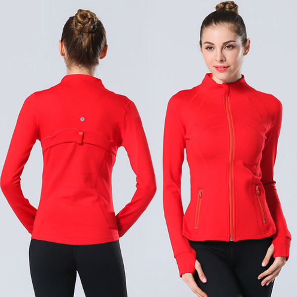 Sports Yoga Outfits Zipper Coat Long Sleeve Fitness Gym Tops Running Shirt Sweatshirts Workout Coats Jacket For Women