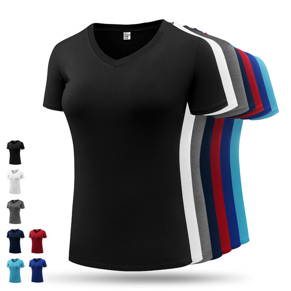 New Sports T Shirt Women's Sportswear Blouses Short Sleeves V Neck Compression Gym Shirt for Women Fitness Running Athletic Exercise Shirt