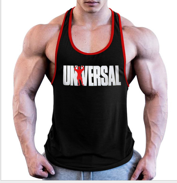 hot 2019 gym European and American men's fitness boom pure cotton Unversal global fashion leisure comfortable vest sport